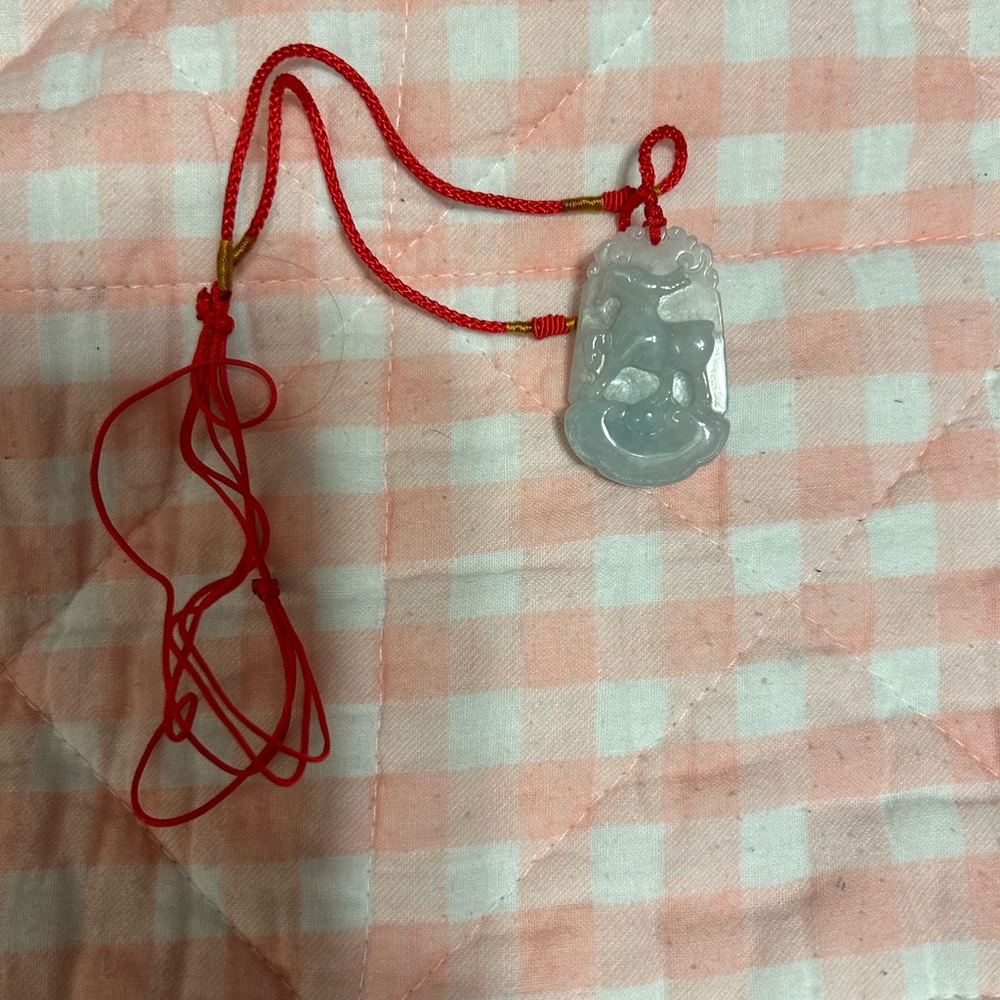 Chinese zodiac jade pendant goat NWOT